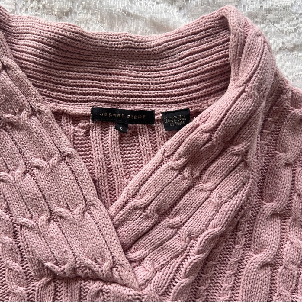 JEANNE PIERRE Pink Cable-Knit Sweater - Picture 5 of 5